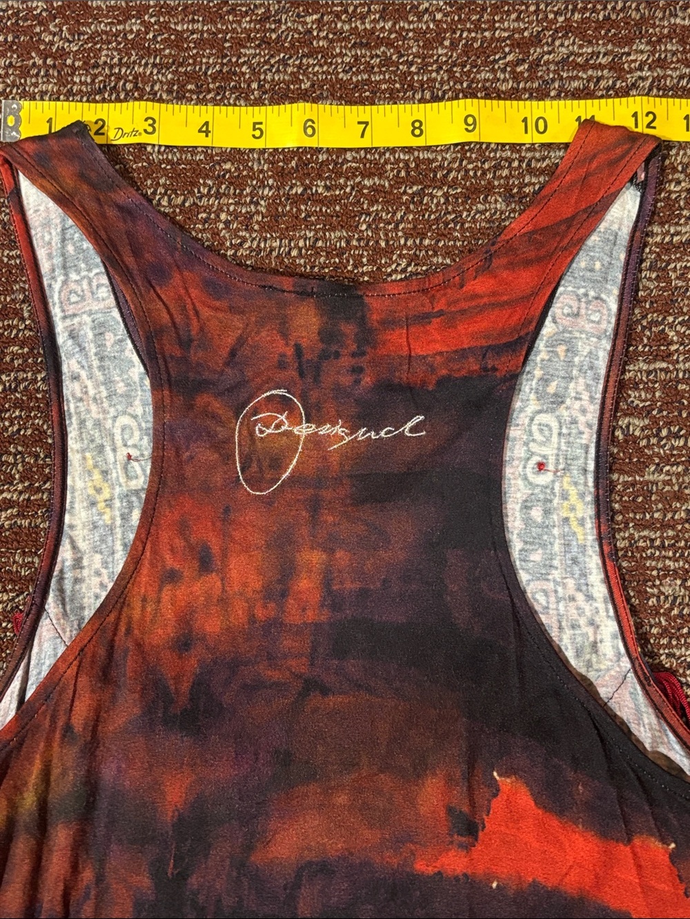 Vintage Desigual 90’s y2k maxi dress stretch jersey drop waist loose fit top M - Picture 13 of 16
